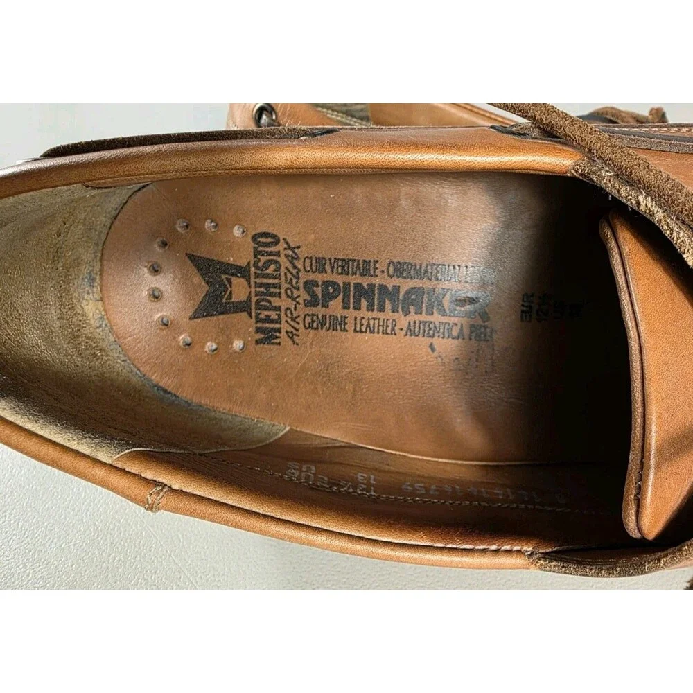 Mephisto Spinnaker Air-Relax Boat Shoes Mens 13 Brown Leather Casual Comfort